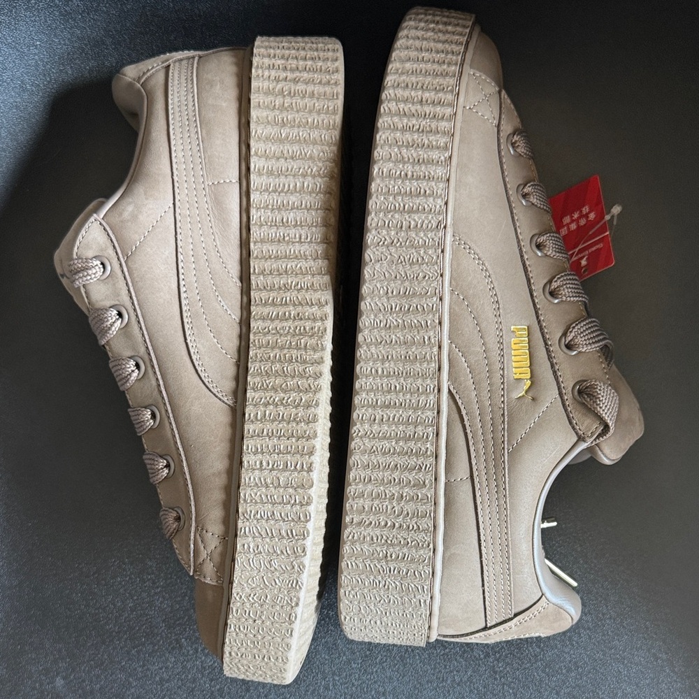 PUMA + FENTY CREEPER NUBUCK PHATTY TAUPE NEW! Sz42 with Velvet dustbag and box